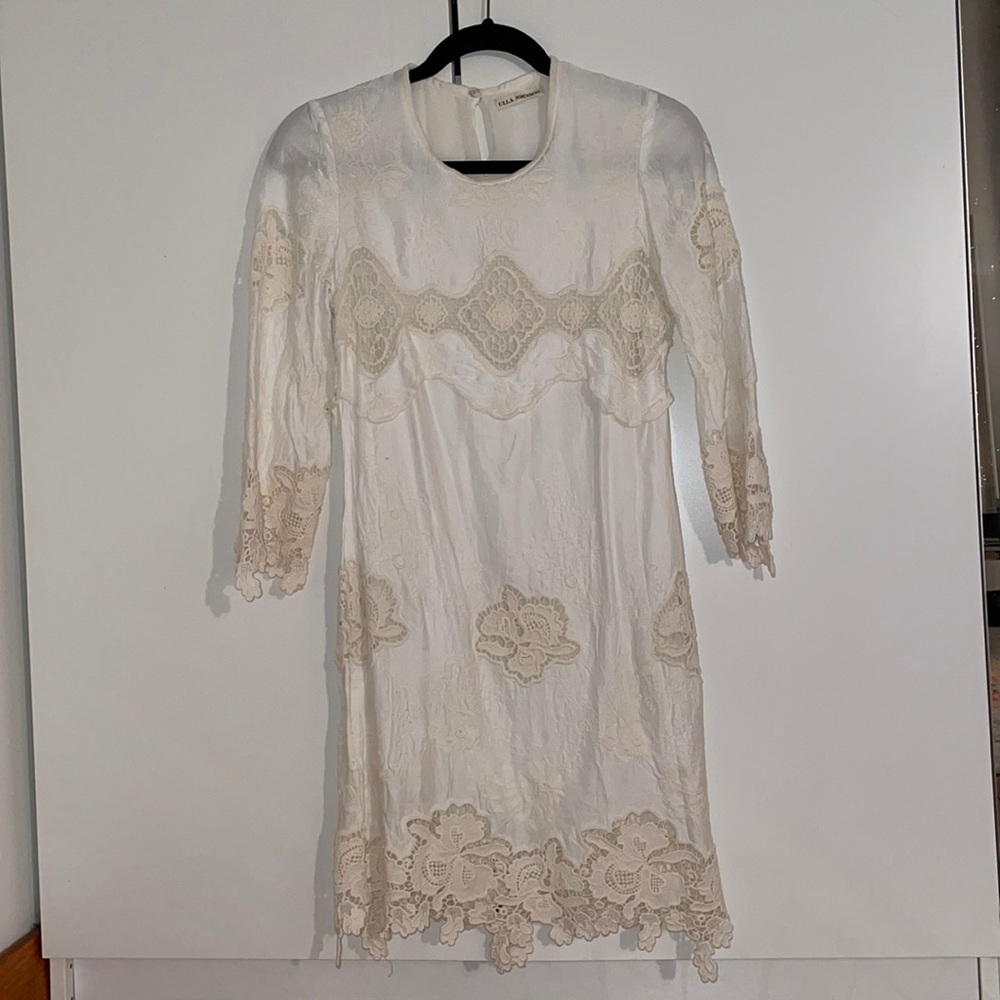 ❤️ Ulla Johnson embroidered silk dress ivory - Picture 2 of 8